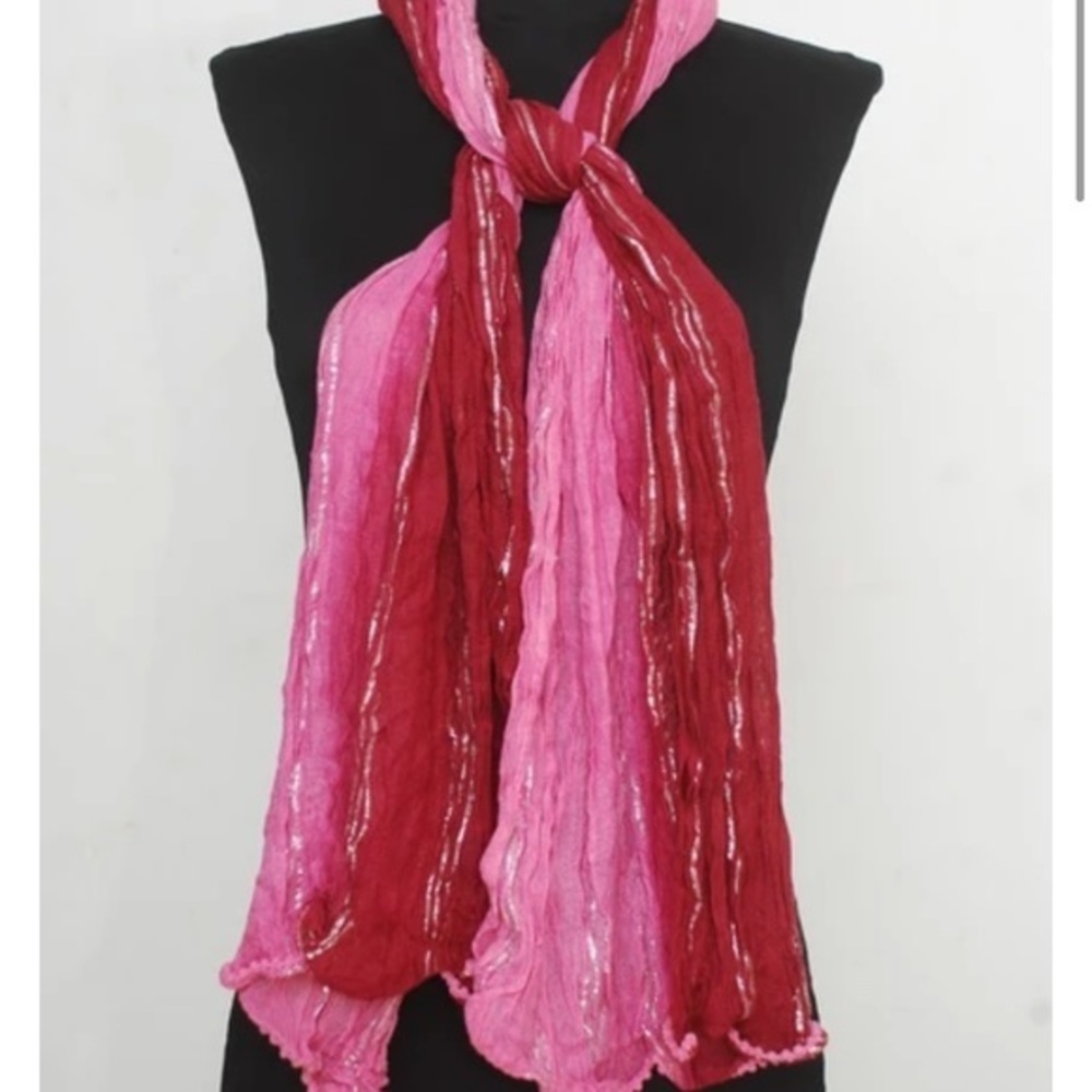 Scarf 2 for $20 lightweight maroon and pink ombré